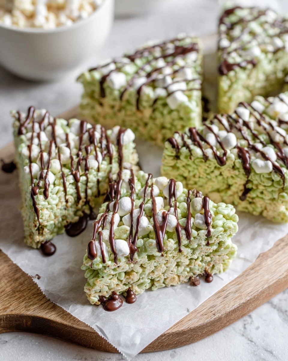 Pistachio Rice Krispie Treats with Dark Chocolate Recipe