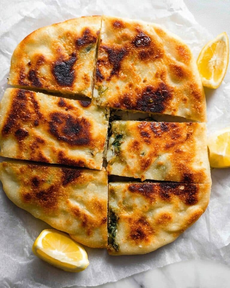 Gozleme with Spinach, Feta, and Beef or Lamb Filling Recipe
