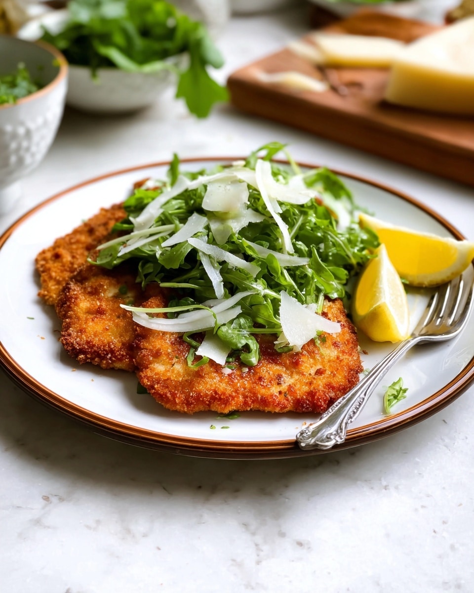 Crispy Panko Chicken Cutlets with Fennel Arugula Salad Recipe