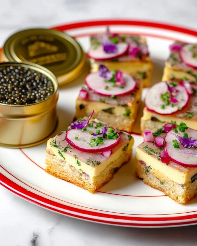 Caviar Butter Radish Tea Sandwiches Recipe