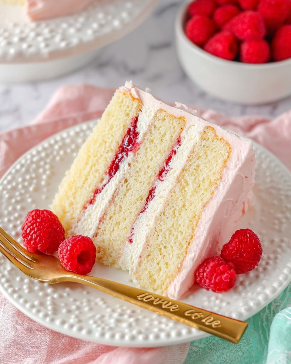 White Chocolate Raspberry Mousse Cake Recipe