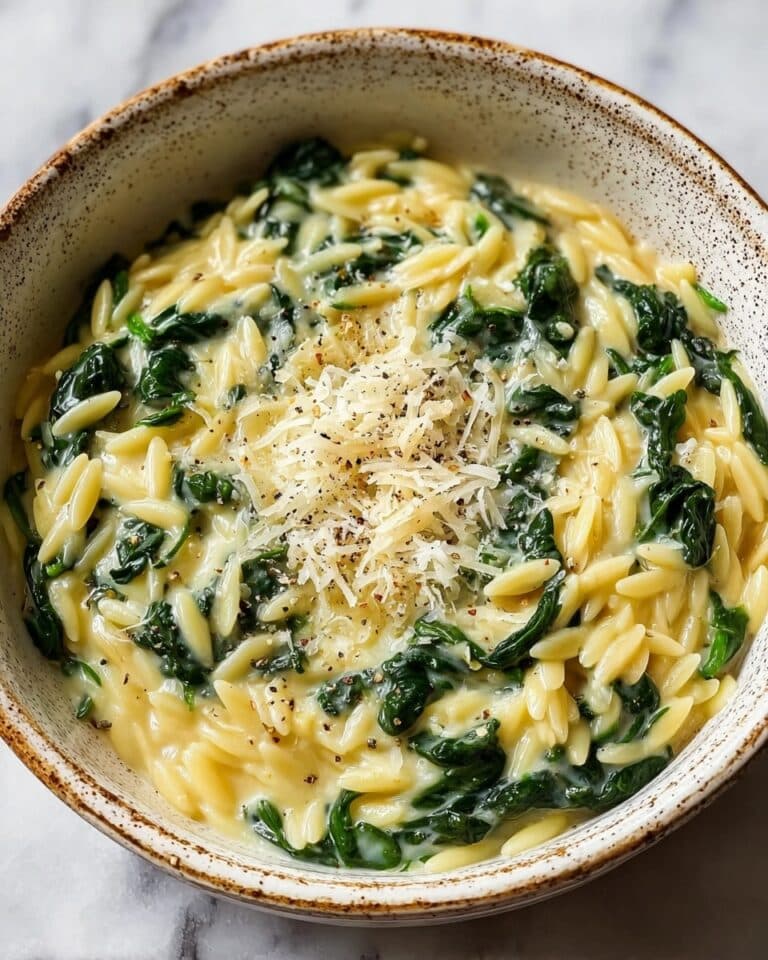 Creamy Garlic Spinach Orzo Recipe