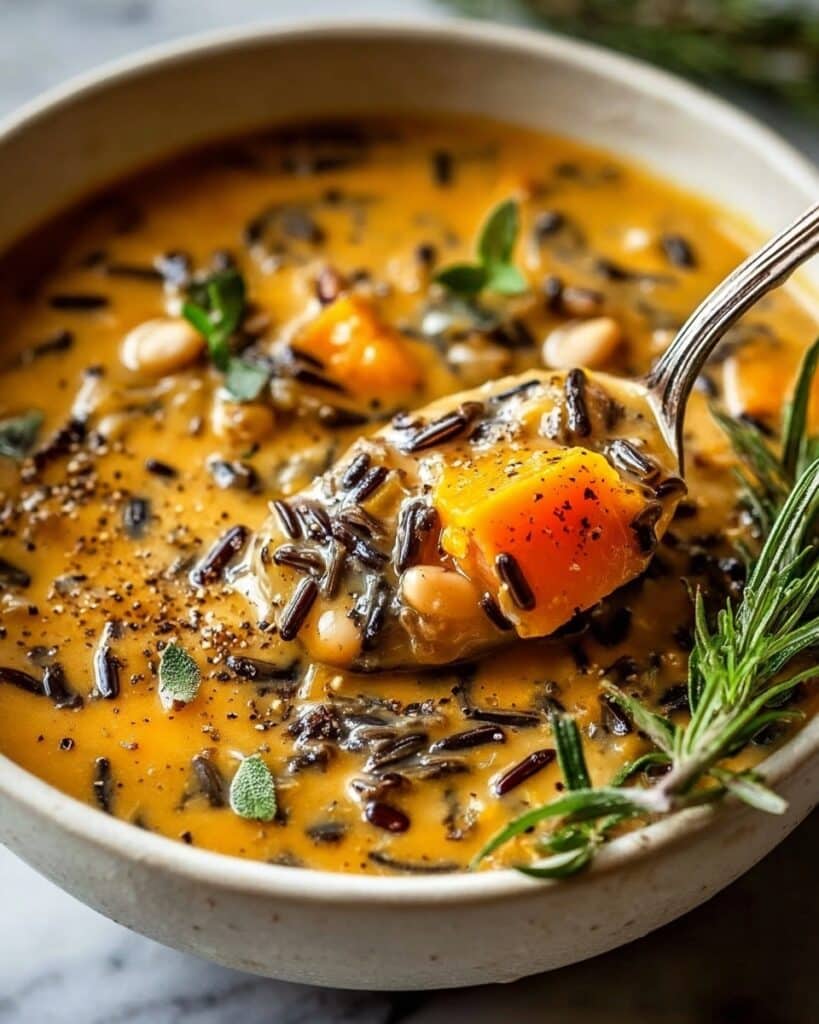 Vegan Pumpkin Wild Rice Soup Recipe