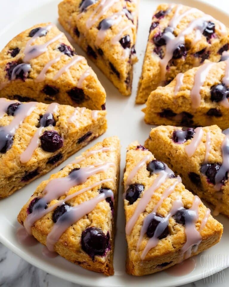 Almond Flour Blueberry Scones with Vanilla Glaze Recipe