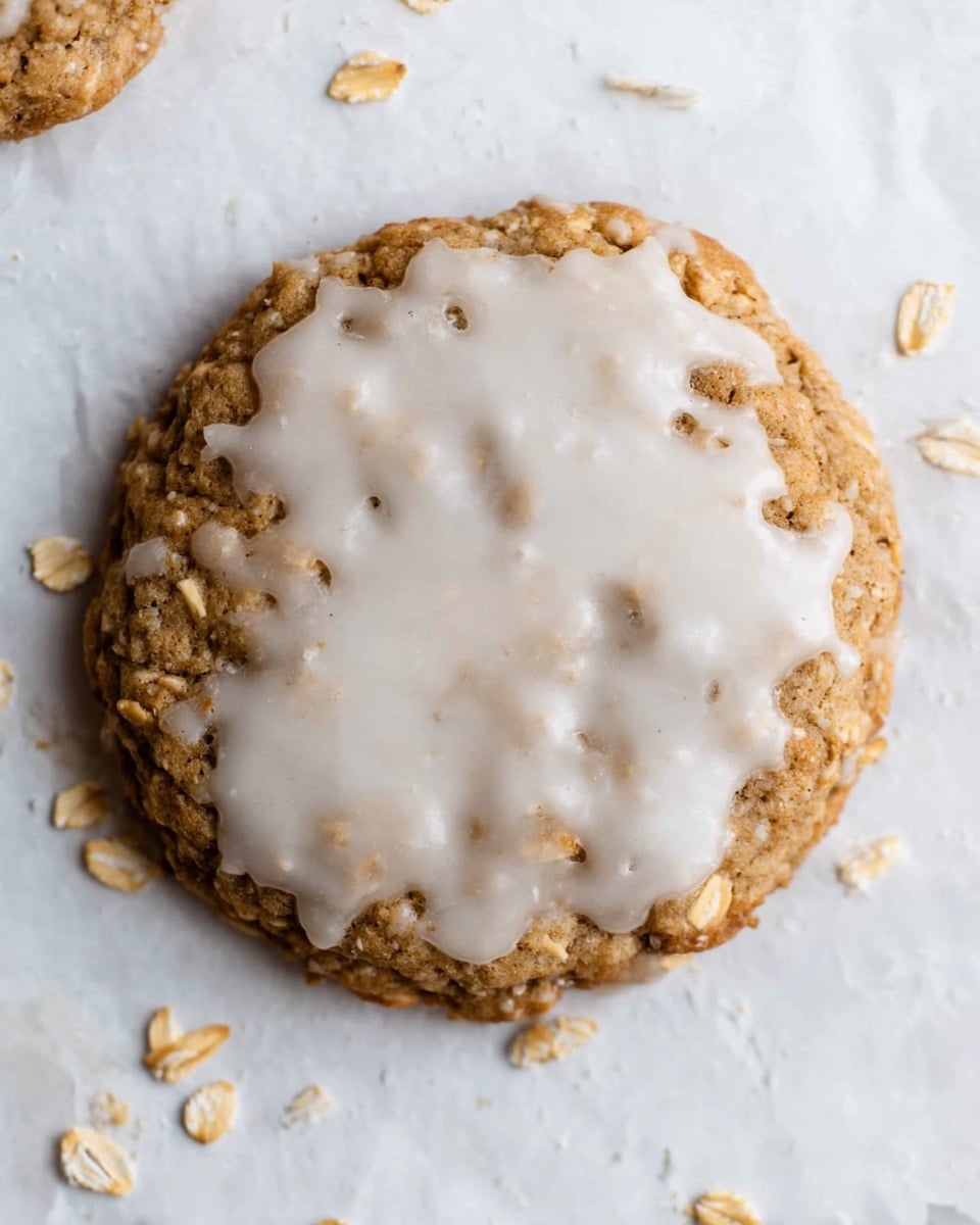 Iced Oatmeal Cookies - Crumbl Copycat Recipe - Recipe Image