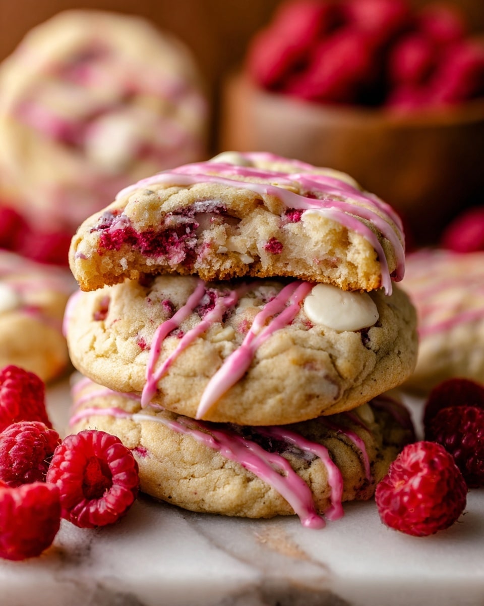 Raspberry Cookies with White Chocolate Chips and Raspberry Glaze Recipe