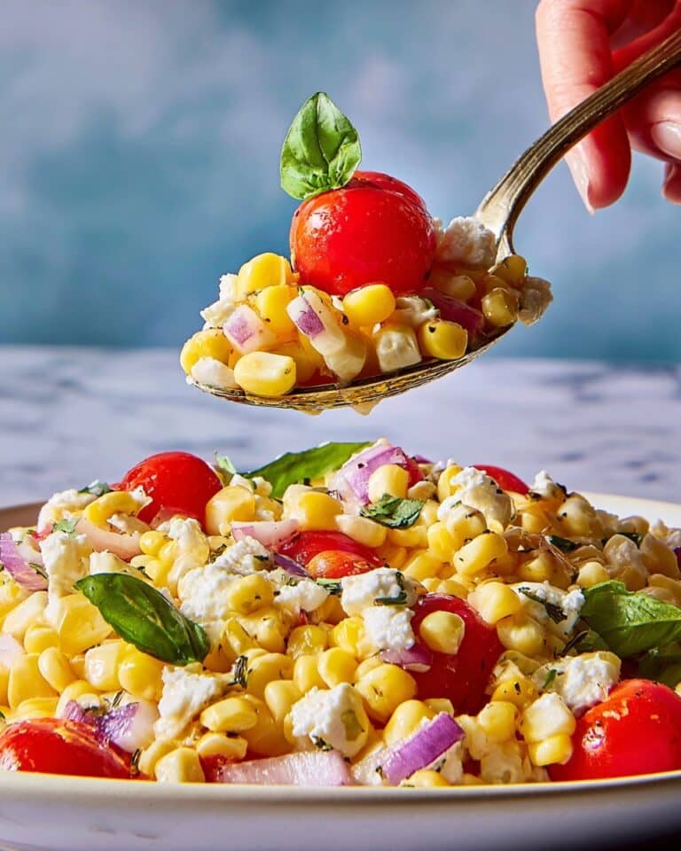 Fresh Corn Salad with Feta and Basil Recipe