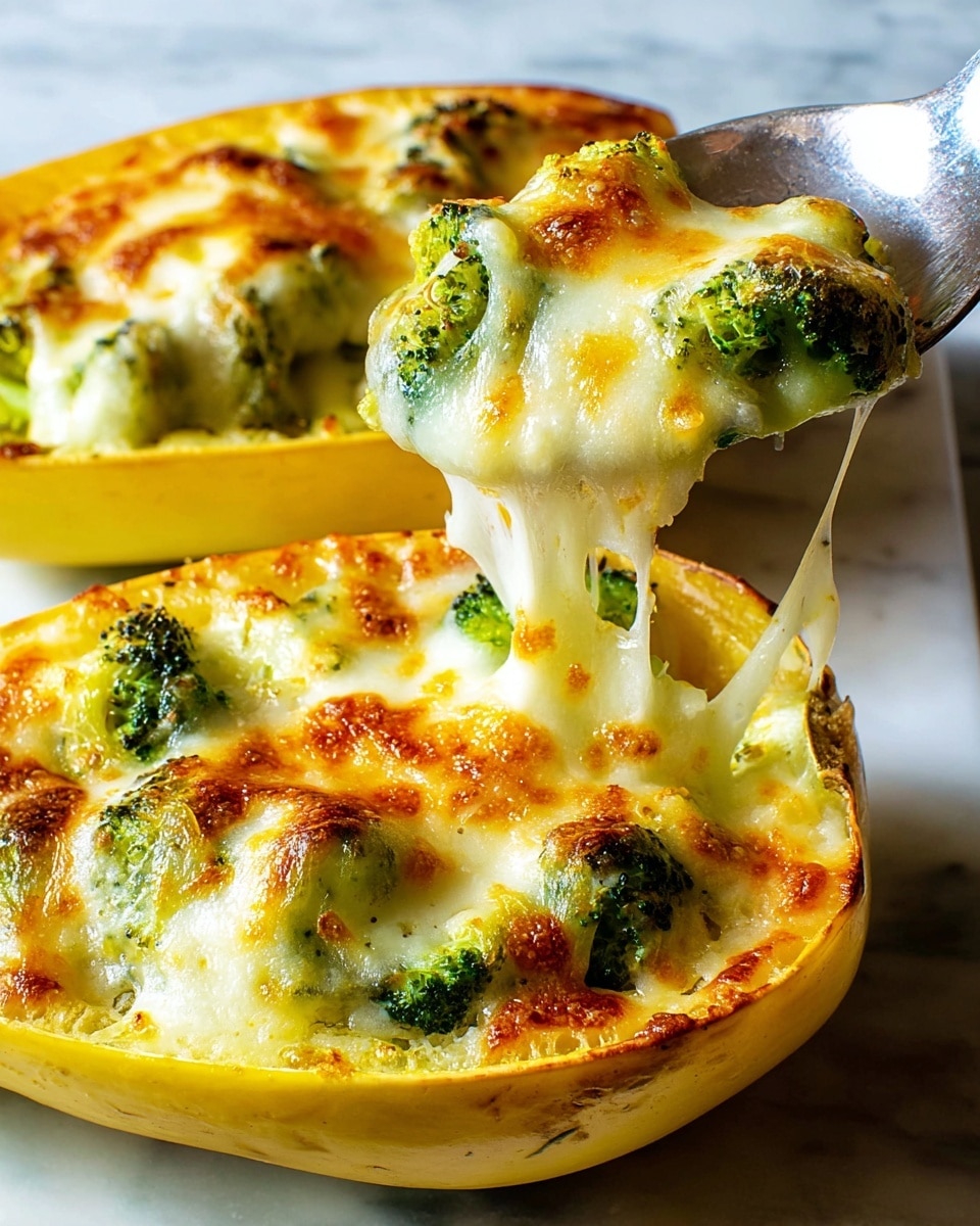 Cheesy Broccoli Cheddar Spaghetti Squash Recipe