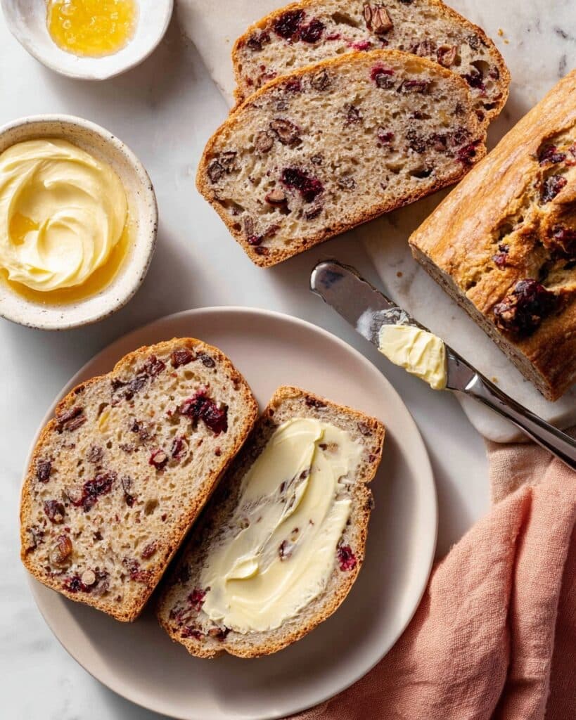 Crusty Cranberry Nut No Knead Bread Recipe