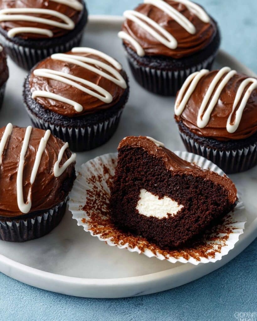 Cream-Filled Chocolate Cupcakes Recipe