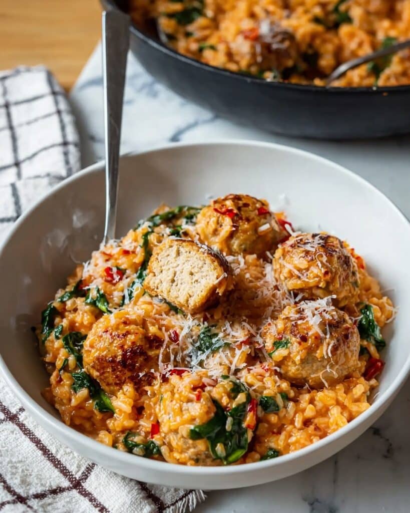 Marry Me Chicken Meatballs with Risoni (Orzo) Recipe