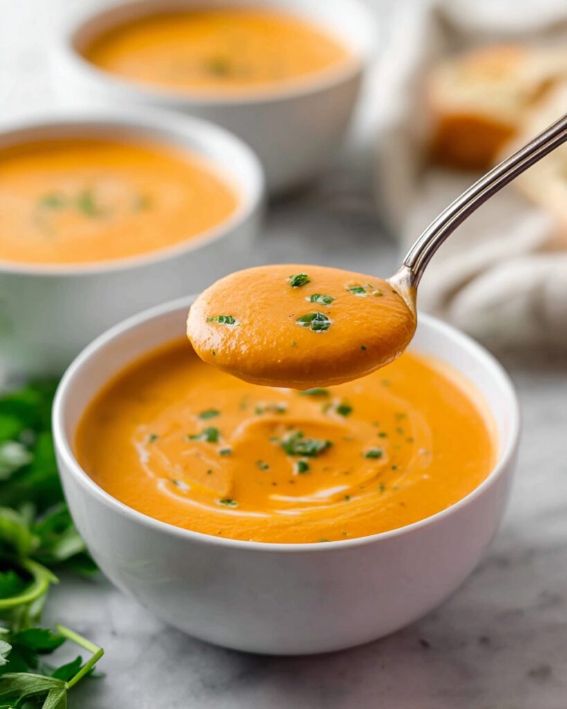 Creamy Pumpkin Soup with Fresh Parsley Recipe