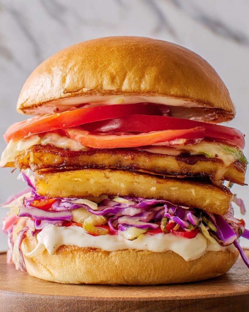 Hot Honey Halloumi Burgers Recipe