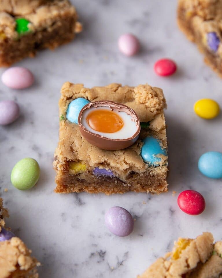 Cadbury Egg Chocolate Chip Easter Cookie Bars Recipe