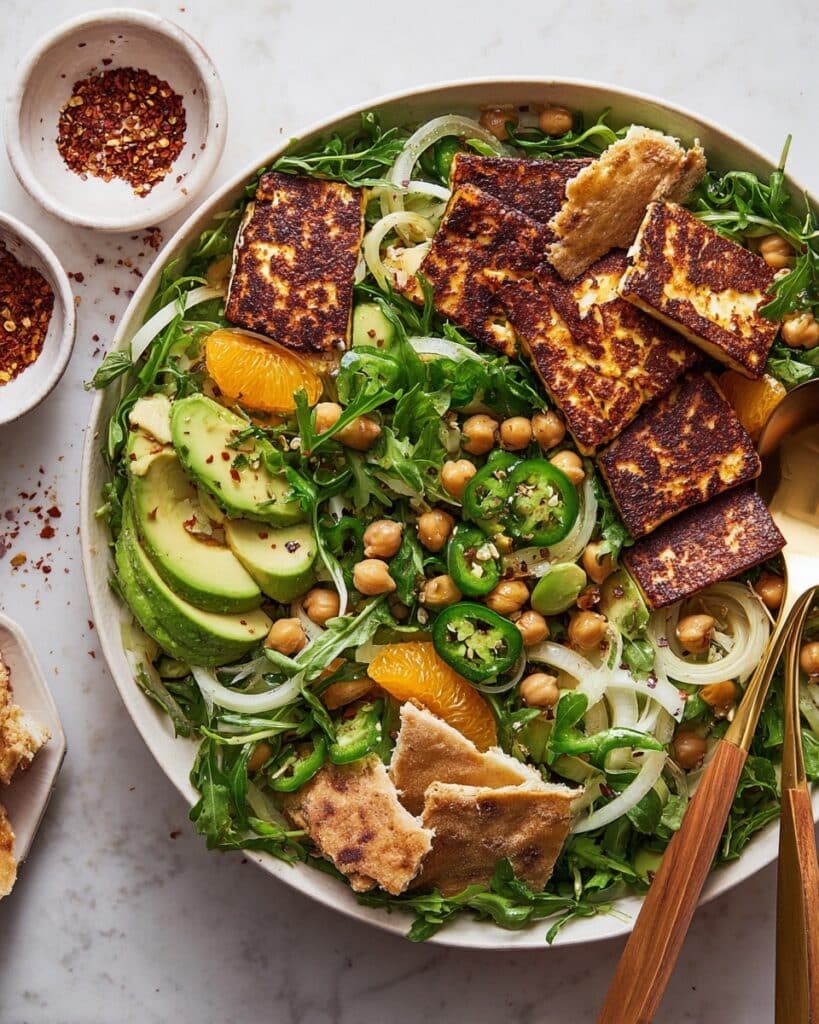 Fried Halloumi Salad Recipe