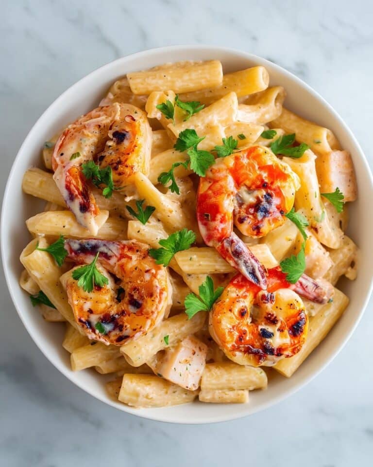 Creamy Shrimp and Chicken Cajun Alfredo Pasta Recipe