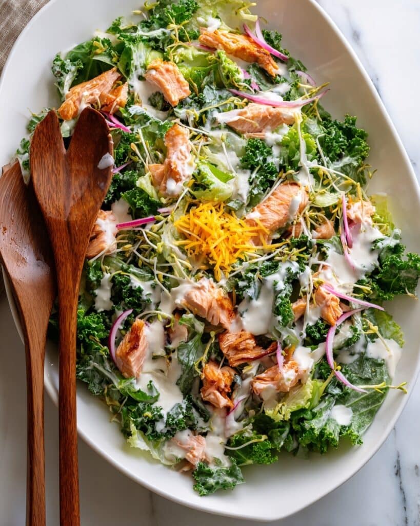 Celebration Salmon Salad with Yoghurt Ranch Dressing Recipe