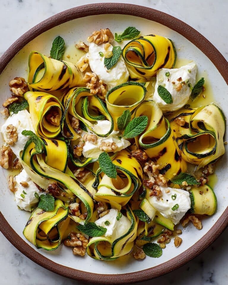 Grilled Zucchini with Ricotta, Walnuts, and Fresh Herbs Recipe