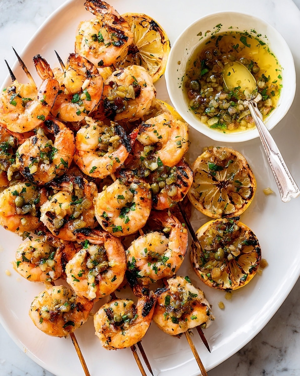 Grilled Shrimp Piccata Skewers Recipe