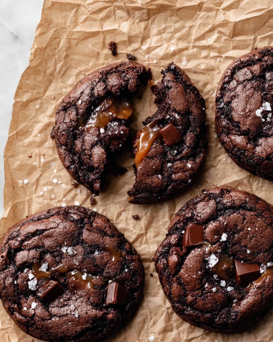 Salted Caramel Dark Chocolate Cookies Recipe