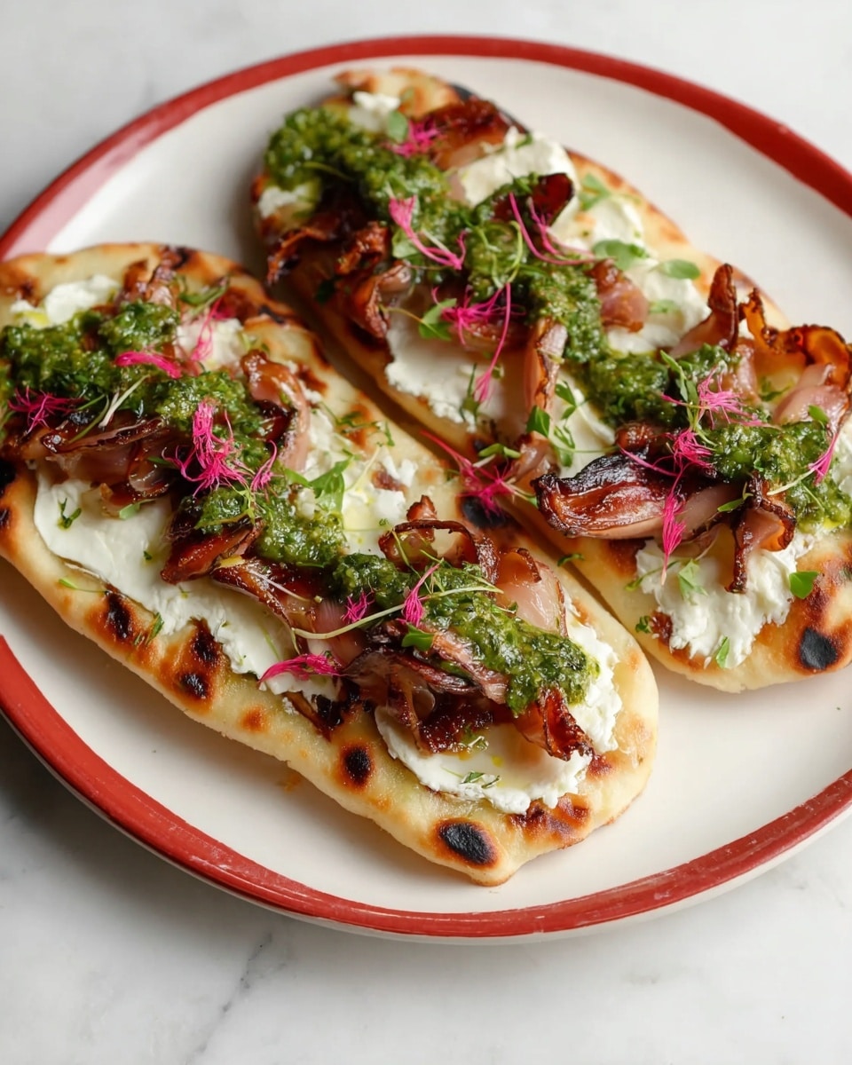 Mortadella Tartine with Stracciatella & Pistachio Recipe