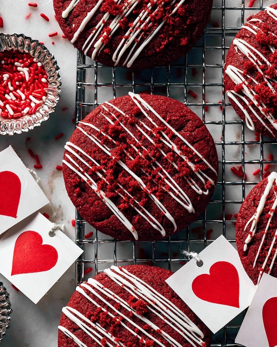 Chocolate Filled Red Velvet Cookies Recipe