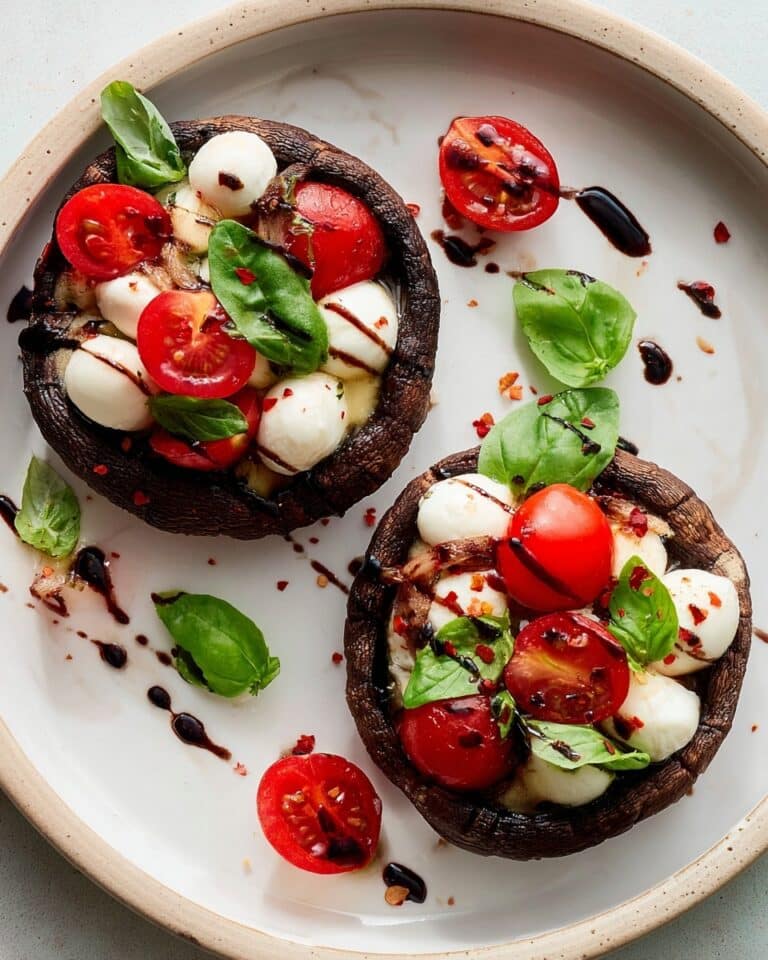 Air Fryer Caprese Portobello Mushrooms Recipe