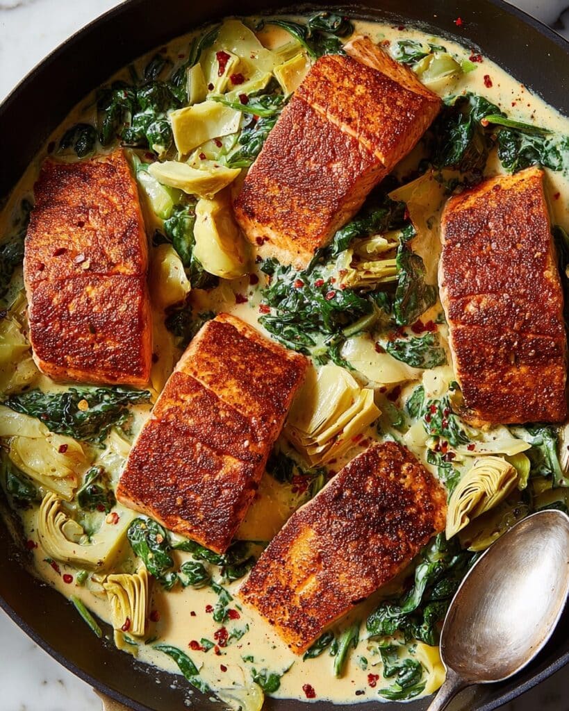 Spinach Artichoke Salmon Recipe