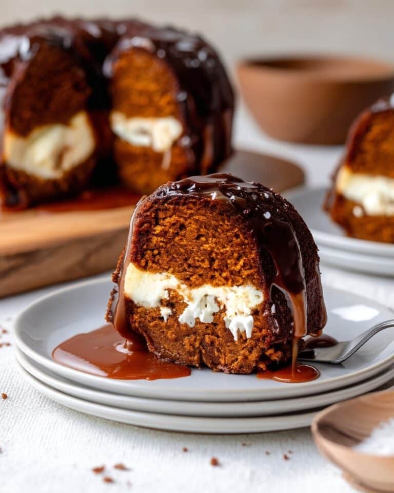 Pumpkin Cream Cheese Bundt Cake with Salted Caramel Drizzle Recipe