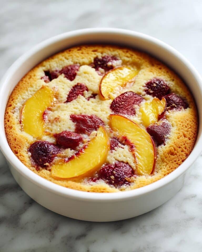 Raspberry-Peach Spoon Cake Recipe