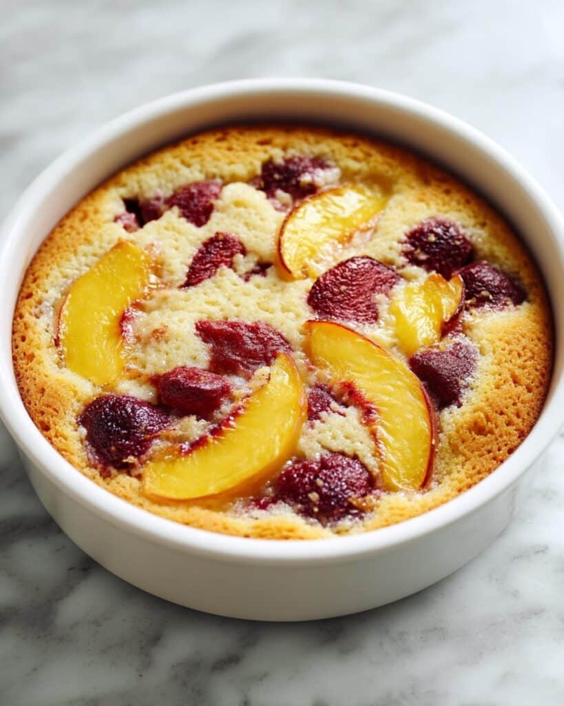 Raspberry-Peach Spoon Cake Recipe