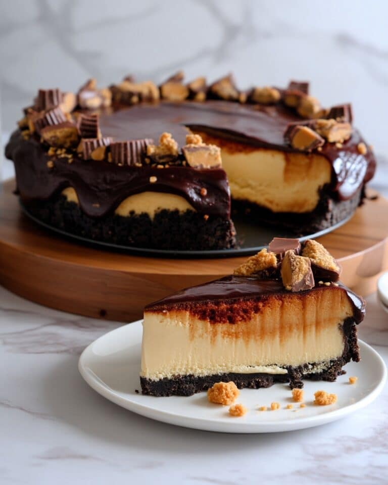 Peanut Butter Cheesecake with Chocolate Ganache Recipe
