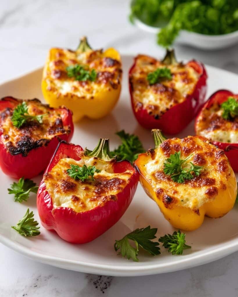 Stuffed Mini Peppers with Goat Cheese and Parmesan Recipe