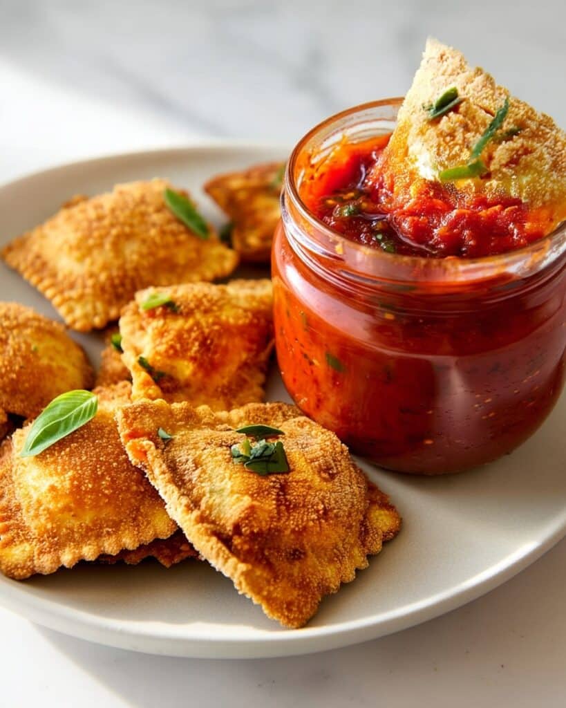 Crunchy Baked Toasted Ravioli with Marinara Dipping Sauce Recipe