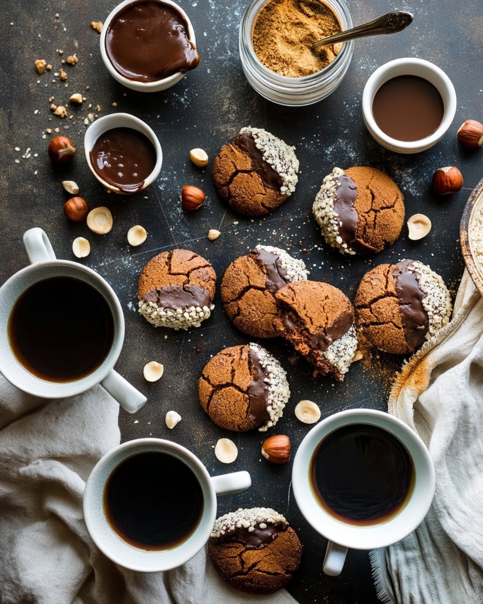 Chocolate Hazelnut Healthy Gingersnap Cookies with Coffee Recipe