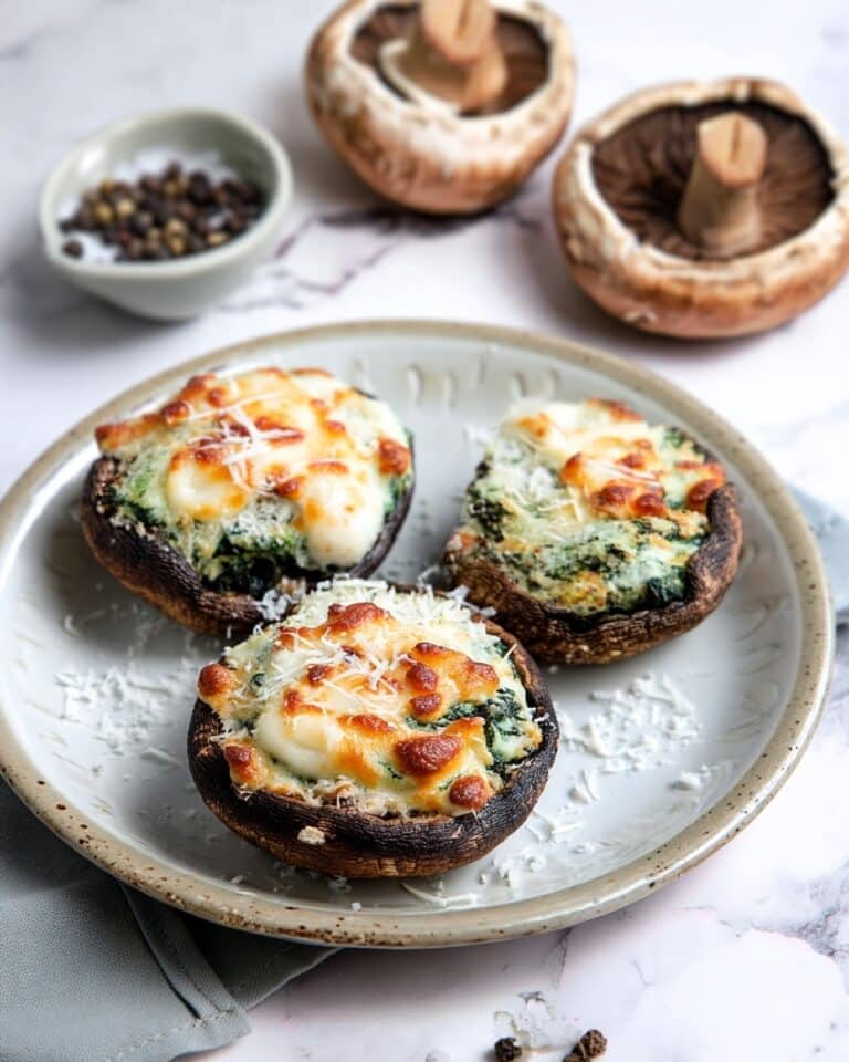 Stuffed Portobello Mushrooms with Spinach and Ricotta Recipe