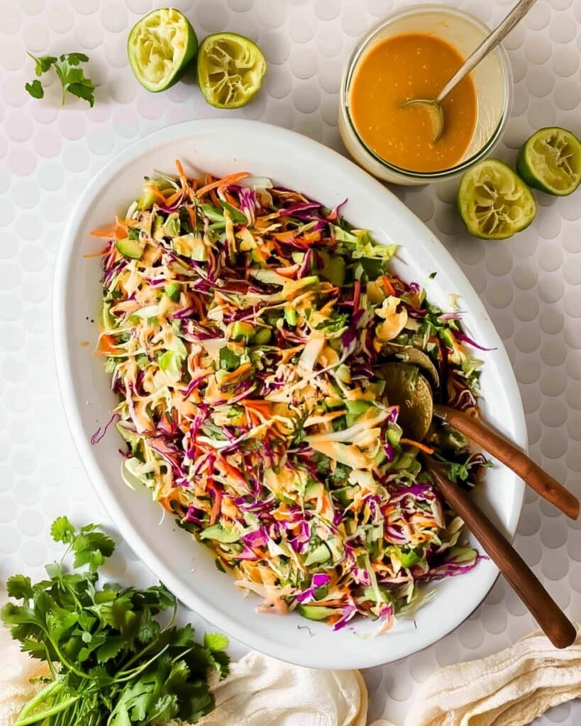Easy Asian Salad with Creamy Miso Ginger Dressing Recipe